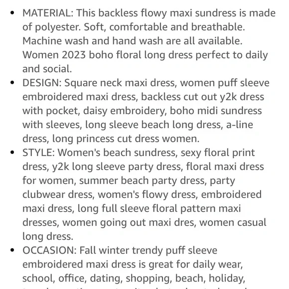 Womens Embroidered dress, worn once. In great condition! Size large! - Picture 7 of 9